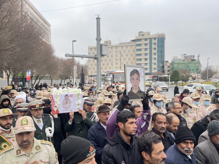 تشییع پیکر سرباز شهید مرزبانی “معین قدمیاری ” در مشهد